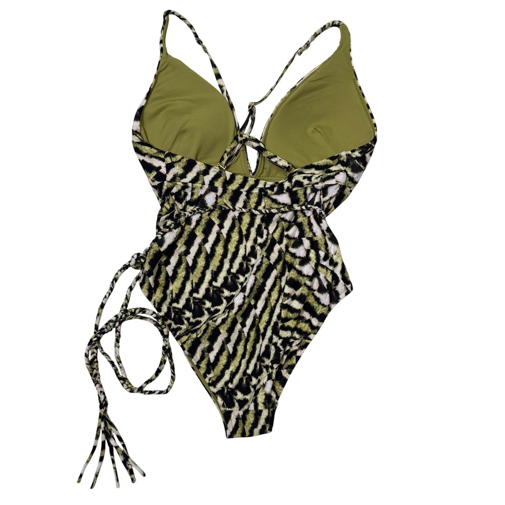 SeaFolly MANDALAY PLUNGE ANIMAL PRINT MAILLOT ONE PIECE SWIMSUIT Size 6 NWOT - Picture 3 of 8